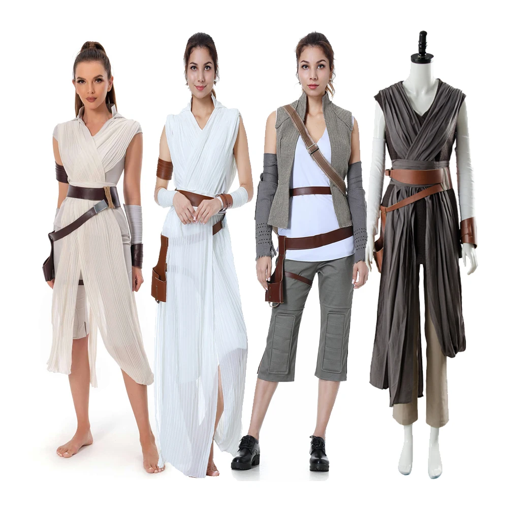 

Звездный косплей 9 The Rise Of Skywalker Rey Косплей Костюм Хэллоуин костюмы Взрослый Костюм Rey наряд Одежда