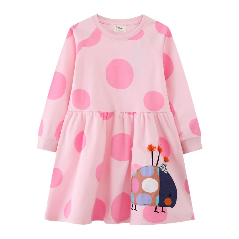 Springen Meter 2-7T Prinzessin Mädchen Kleider Tasten Heißer Verkauf Langarm Tiere Baby Mädchen Kleidung Party Kinder kleider Kostüm – Detail 14