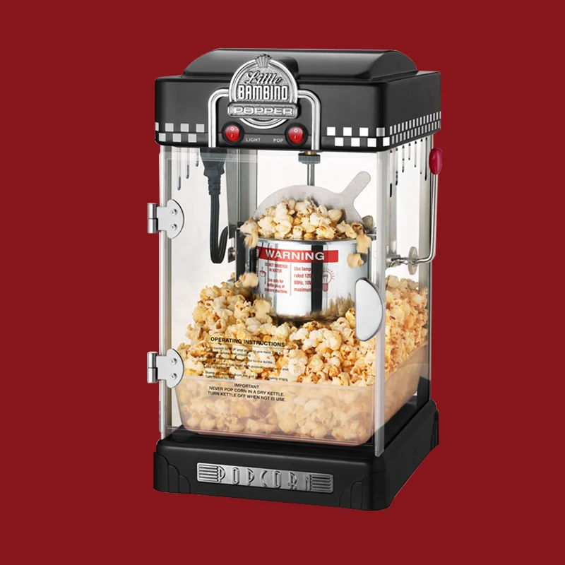 Popcorn Machine Electric Household Small Spherical Automatic Mini Popcorn  Can Add Sugar Oil Popcorn Popper