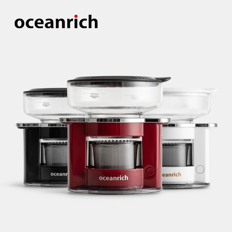 OCEANRICH S2 자동 싱글 서브 푸어 오버 휴대용 커피 메이커, 재사용 가능한 커피 드리퍼, 스테인레스 스틸 커피 포트 머신 