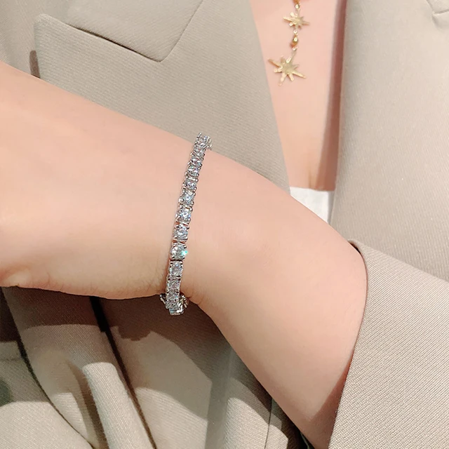 セレニティ 3.5mm Dカラー モアサナイト テニスブレスレット