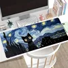 Starry Night mouse pad with cute black cat, study and office use, office accessories, rectangular workstation pad - durable, wat 4