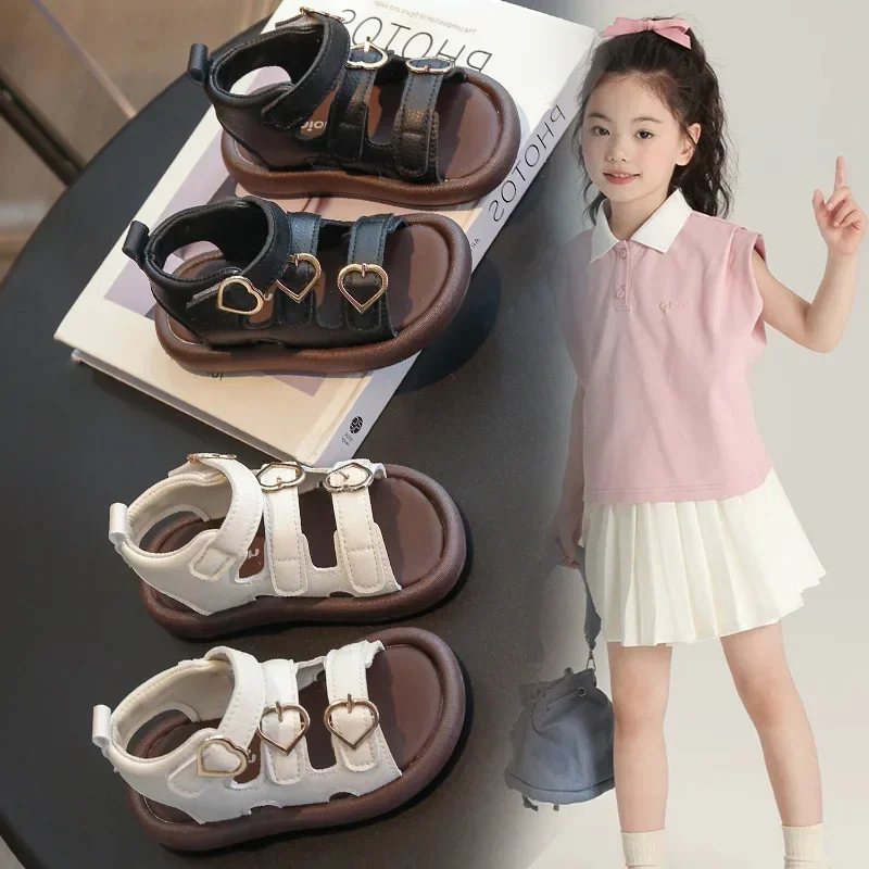 Girls Pu Leather Soft Sole Kids Sandals for Summer
