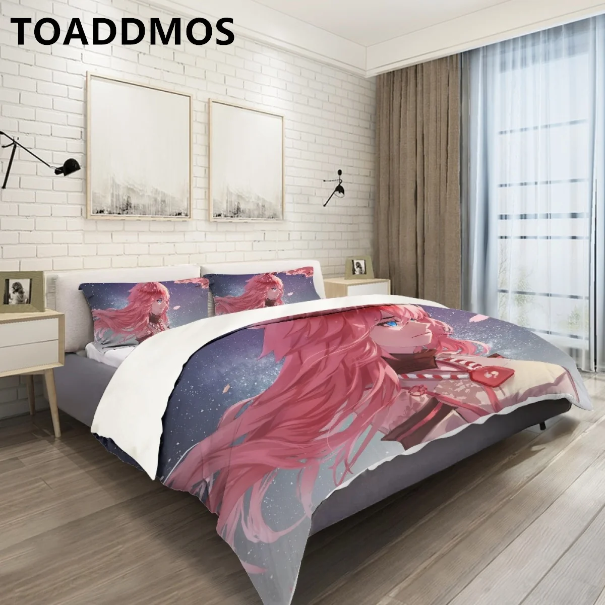 

TOADDMOS Honkai Impact 3 Duvet Cover Anime Characters 3D Printing Bedding Set Kids Bedroom Sheets with Pillowcases Comforter Set