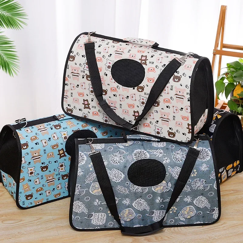 고양이Breathable Cat Carrier Bag Foldable Pet Dog Bags for Outdoor Large Capacity Handbag Colorful Cross-body Cat Bag for Small Dog