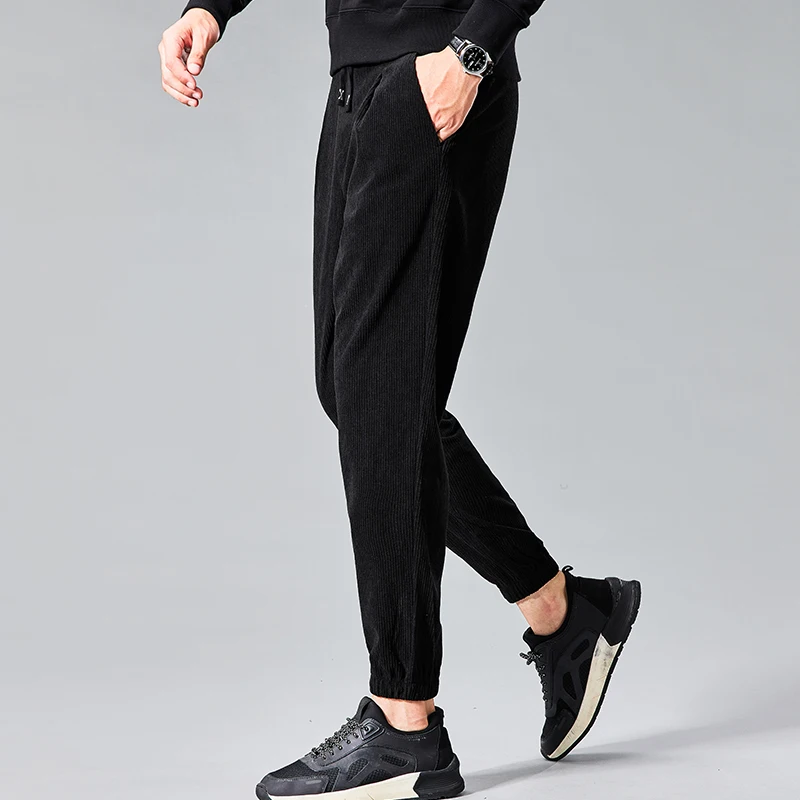 

Men' Corduroy Harem Pants Casual Pants 2022 New Arrival Men Comfortable Streetwear Elastic Waist Slim Fit Sport Trousers