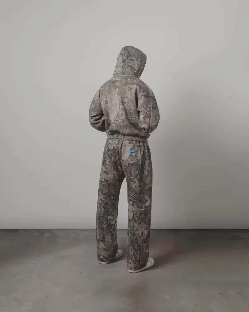 American style Harajuku camouflage floor pants Fashionable camouflage print pattern Gothic hip hop oversized Y2K retro men pants 5