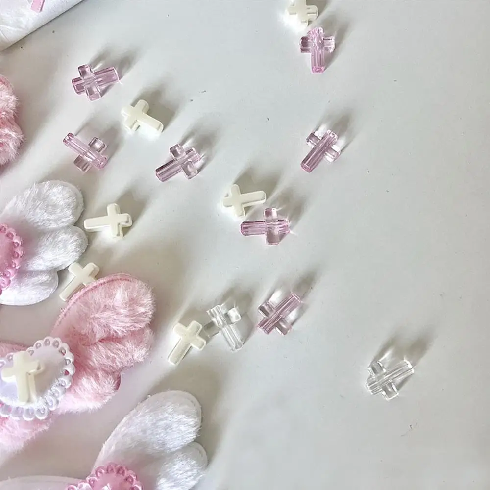 3D Resin Cross Bead Handmade Material DIY Cross Bead Card Bag Accessories Charm Sweing Supplies 10Pcs