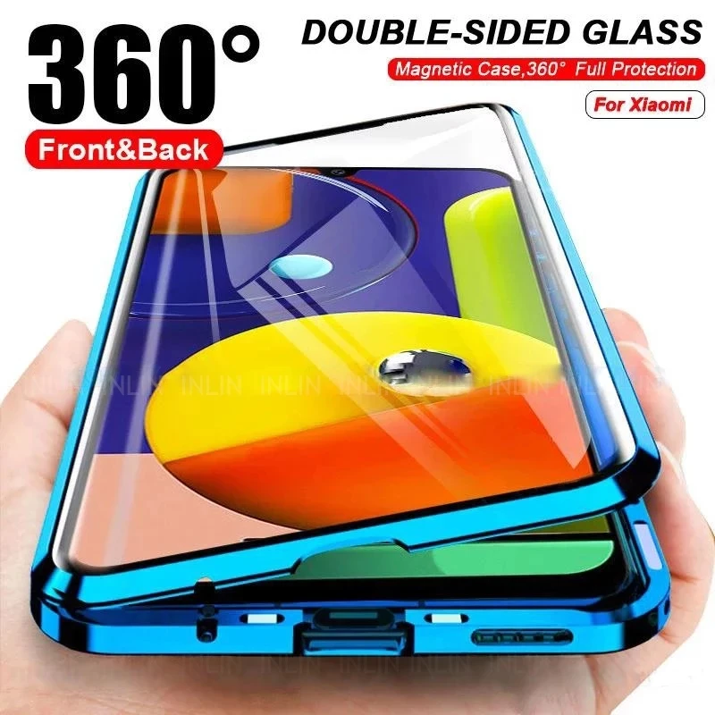 Phone Case 360&deg;Full Protection Metal Magnetic Double Sided For Xiaomi 13 11 14 T Pro Redmi Note 14 13 12 11 10 9 8 Pro 14C