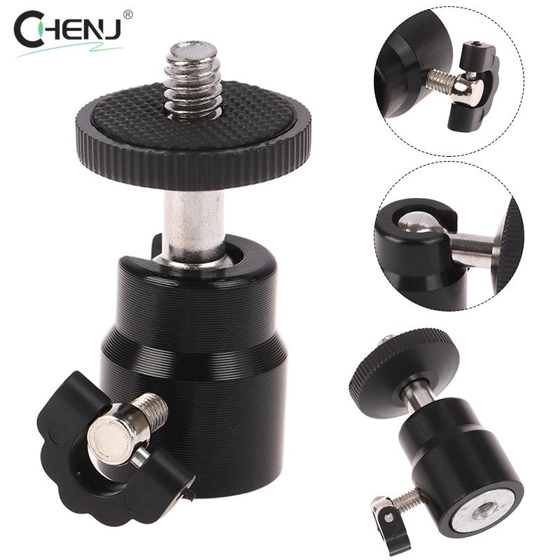 1pcs 360 Degrees Rotation Camera Tripod LED Light Flash Tripod Bracket Holder Mount 1/4 Hot Shoe Adapter Cradle Ball Head