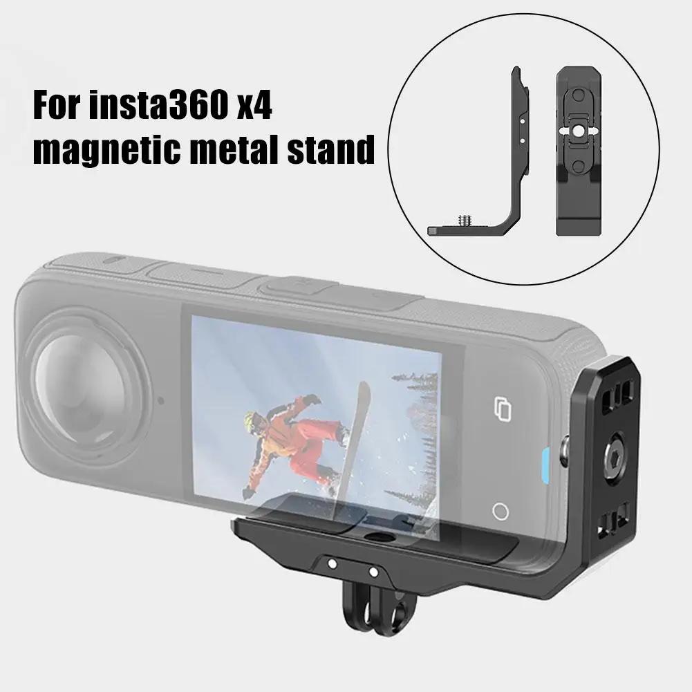 

Black For Insta360 X4/X3 Magnetic Metal Horizontal L-shaped Bracket Magnetic Shooting Stand Mounting Bracket Camera Accesso