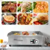 Commercial Electric Griddle 22'' Flat Top Grill Countertop Griddle 3000W 110V Stainless Steel Teppanyaki Grill Large Griddles fo 6