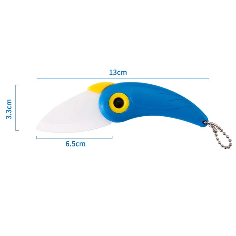 1PC Portable Fold Ceramic Knife Mini Vegetable Kitchen Cutter Peeler Multifunctional Bird Picnic Lunch Cut Slice Fruit Cutlery