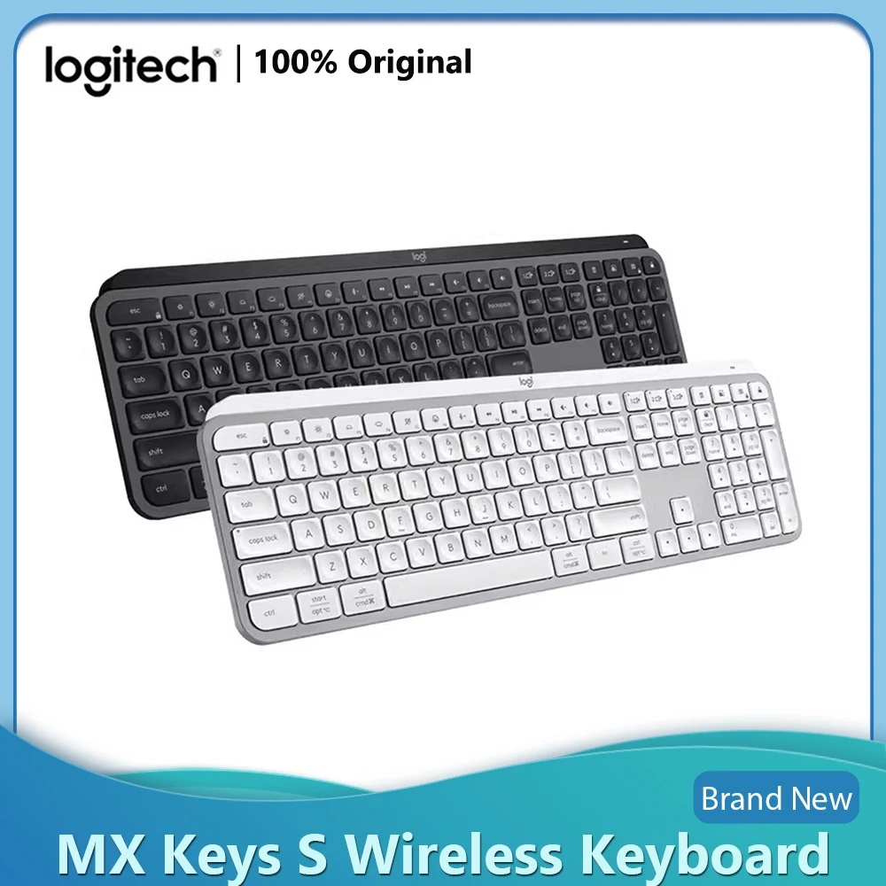 Original Logitech MX Keys S Wireless Keyboard Low Profile Fluid Precise  Quiet Typing Programmable Key Backlighting Keyboard - AliExpress