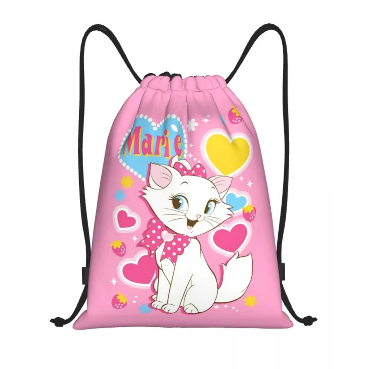 Benutzer definierte Marie Cat Lover Kordel zug Tasche zum Einkaufen Yoga Rucksäcke Frauen Männer Sport Gym Sackpack