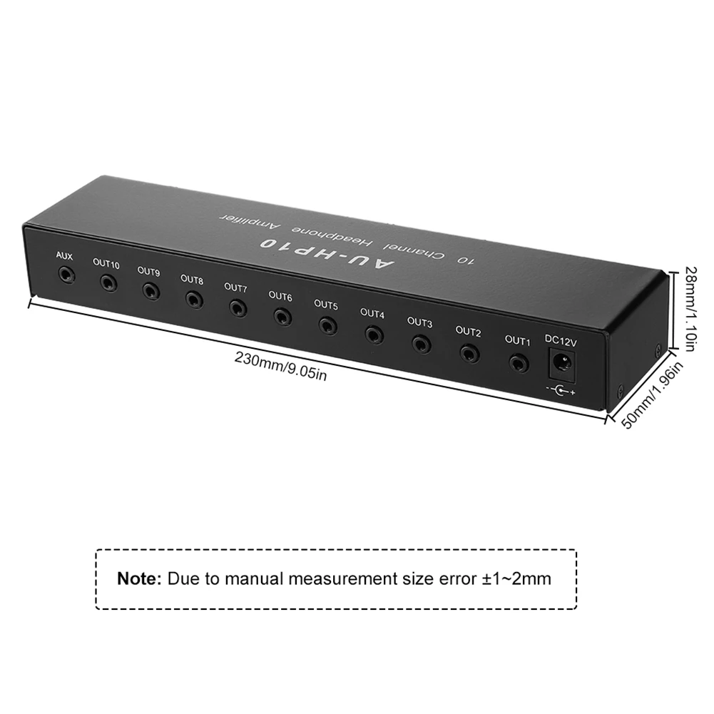 AT82-AU-HP10 10채널 스테레오 헤드폰 앰프 오디오 1입력 10출력 프리앰프 독립 제어 NJM4556A DC12-24V