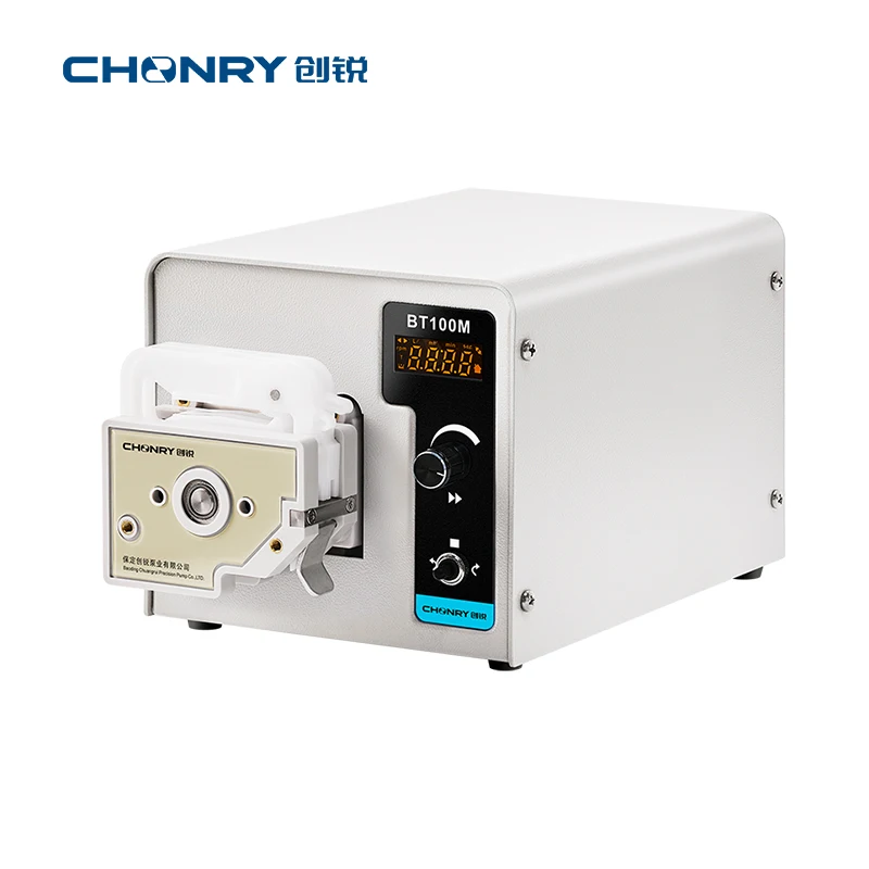 CHONRY Digital Peristaltic Pump 110V/220V Max Flow Rate 380ml/Min Liquid Precision Pump Dosing Pump for Laboratory BT100M