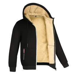 Autumn and Winter Men's Hooded Cashmere Thickened Cashmere Cold Resistant Cardigan Sweater Oversize Coat