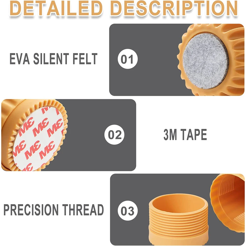 Headboard Stoppers for Wall Adjustable Threaded Bed Frame Wall Stopper Punchfree Easy Install