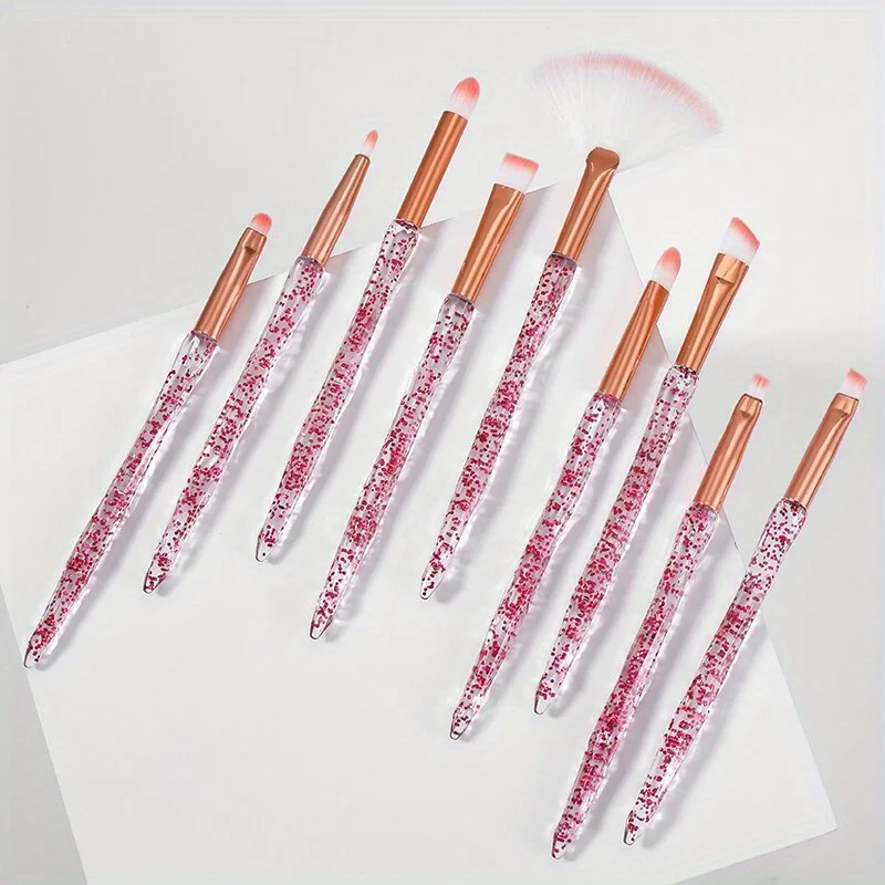 Description Picture 5 of item10PCS/set Crystal Spiral Makeup Brush Handle Makeup Brush Blush Brush Makeup Brush Set