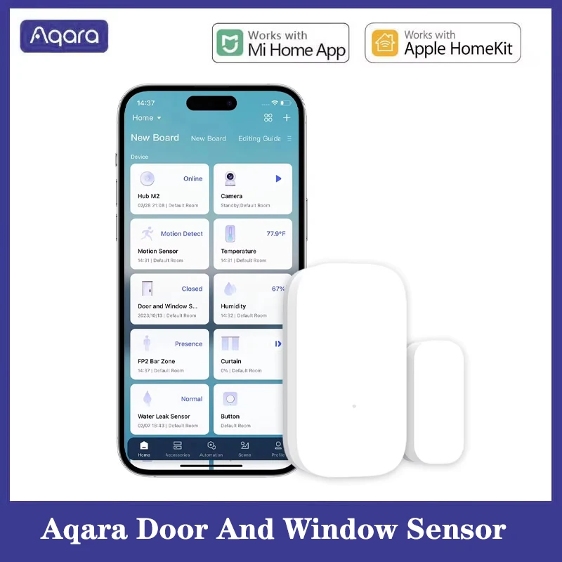 Global Version Aqara เซ็นเซอร์ประตูและหน้าต่าง Zigbee Smart Home APP รีโมทคอนโทรลไร้สาย MCCGQ11LM ทํางานร่วมกับ Mi Home HomeKit 1