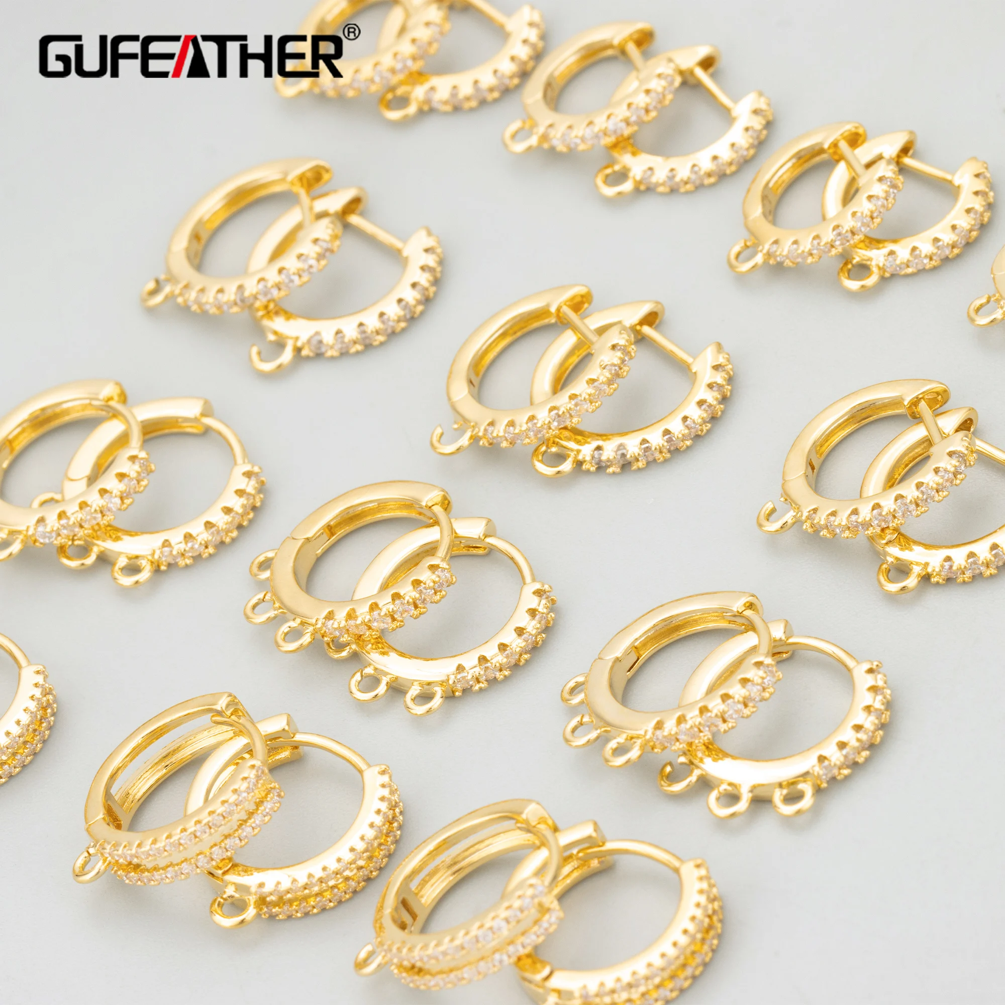 GUFEATHER,6pcs/lot,MG23,jewelry accessories,PVD,18k gold rhodium plated,copper,…