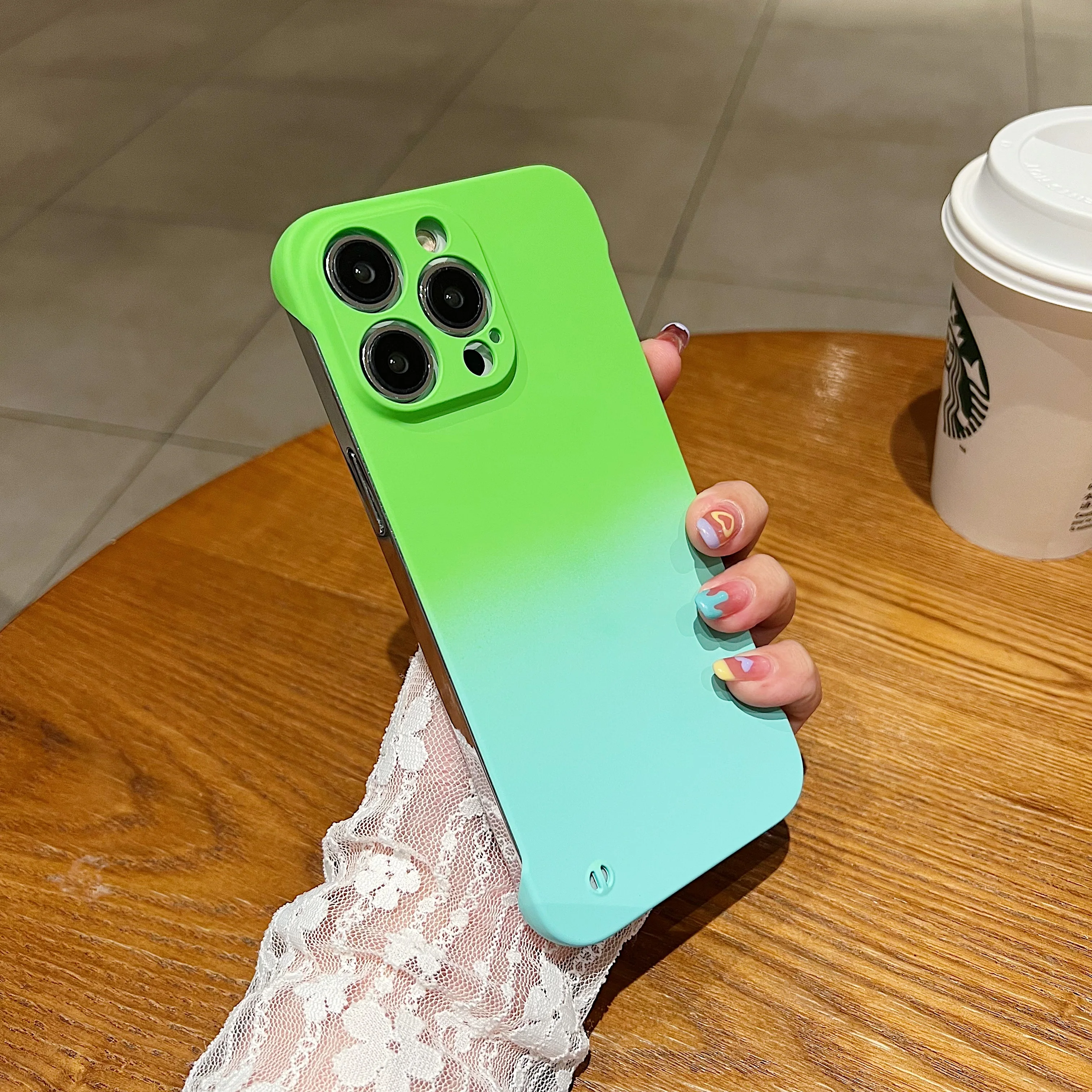 Ultra Thin Frameless Gradient Case with Slim Lens Protection