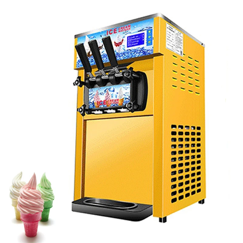 

220V 110V Table Desktop 3 Flavors Soft Serve Ice Cream Machine Commercial Electric Ice Cream Maker