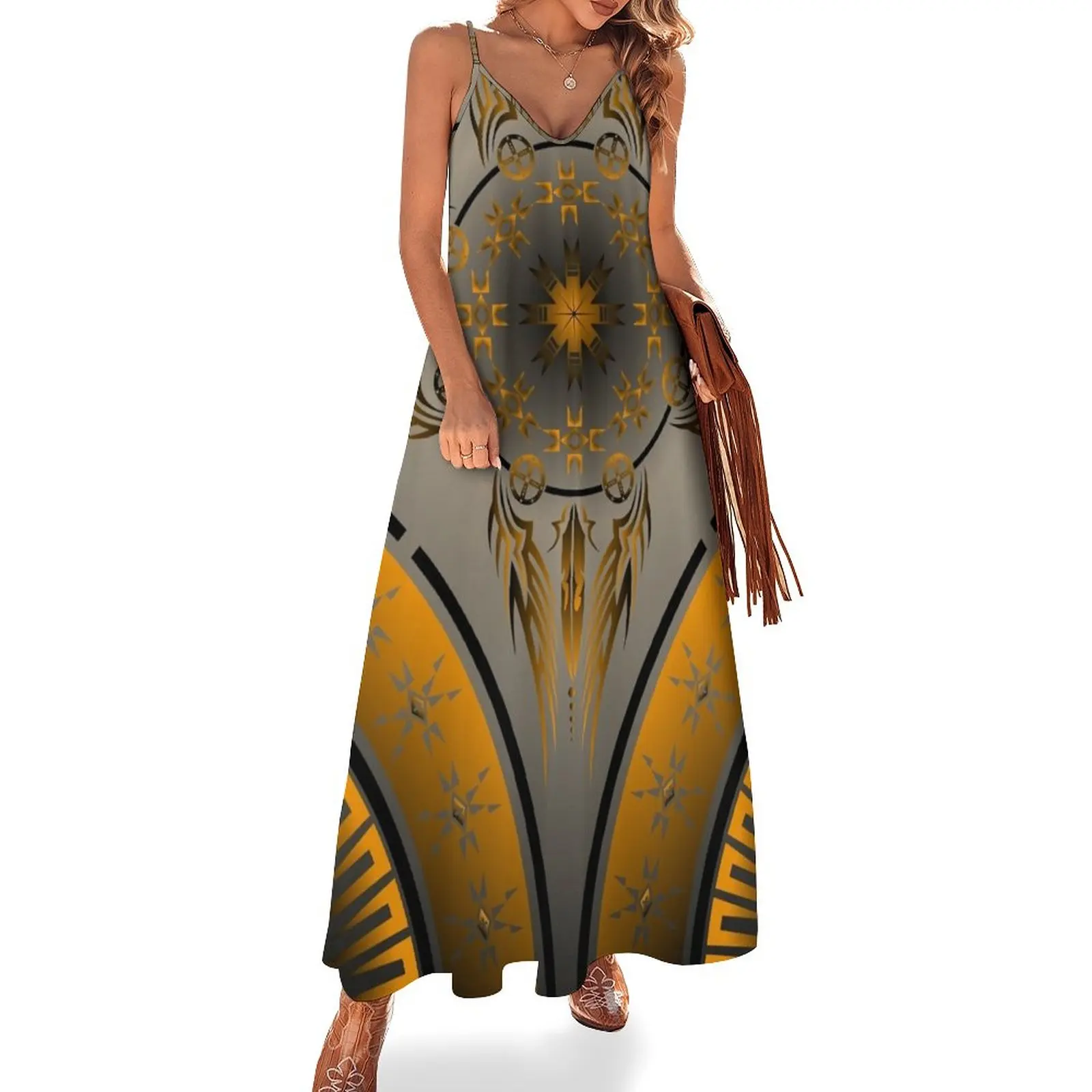 

Женское платье без рукавов Fire Spirit, оранжевое летнее платье, 2023