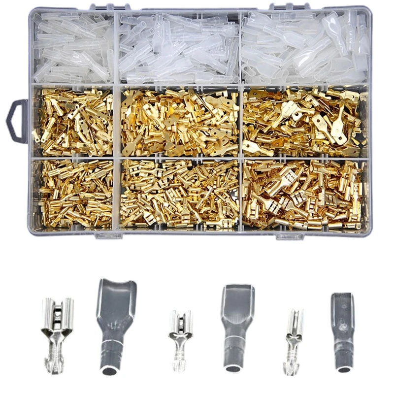 270pcs Male Female Spade Connector Wire Crimp Terminal Block With