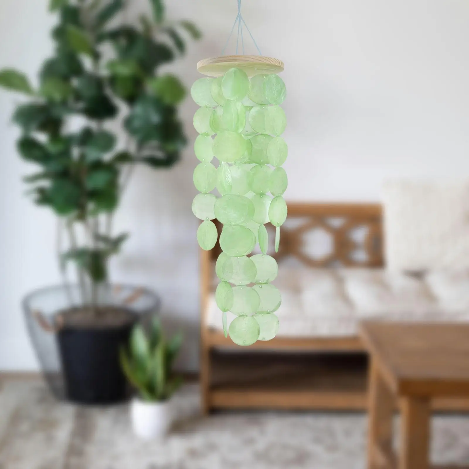 Shell Wind Chimes Wiht Hanging Strings Ornament Versatile Handicrafts for Garden Outdoor Balcony Front Porch Yard Decoration