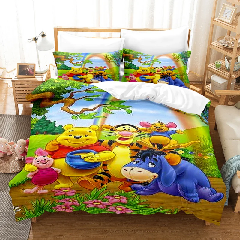 thumbnail image 1 of Juego de ropa de cama de Disney Eeyore, funda de edredón, oso de dibujos animados, Cosplay, funda de almohada, Spead, dormitorio, traje de cama, regalo para niños, 1 of 5