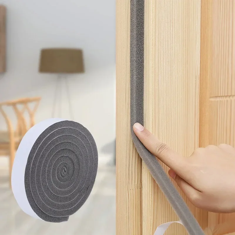 2M/4M Self-Adhesive Door Window Sealing Strip Weather Stripping Soundproof Windproof Dustproof Seal Sponge Foam Insulation Tape