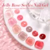 BORN PRETTY Milky Pink Jelly Nude Gel Nail Polish Set 6 Transparent Colors Sheer Gel Nail Kit for Salon and Nails DIY at Home 3