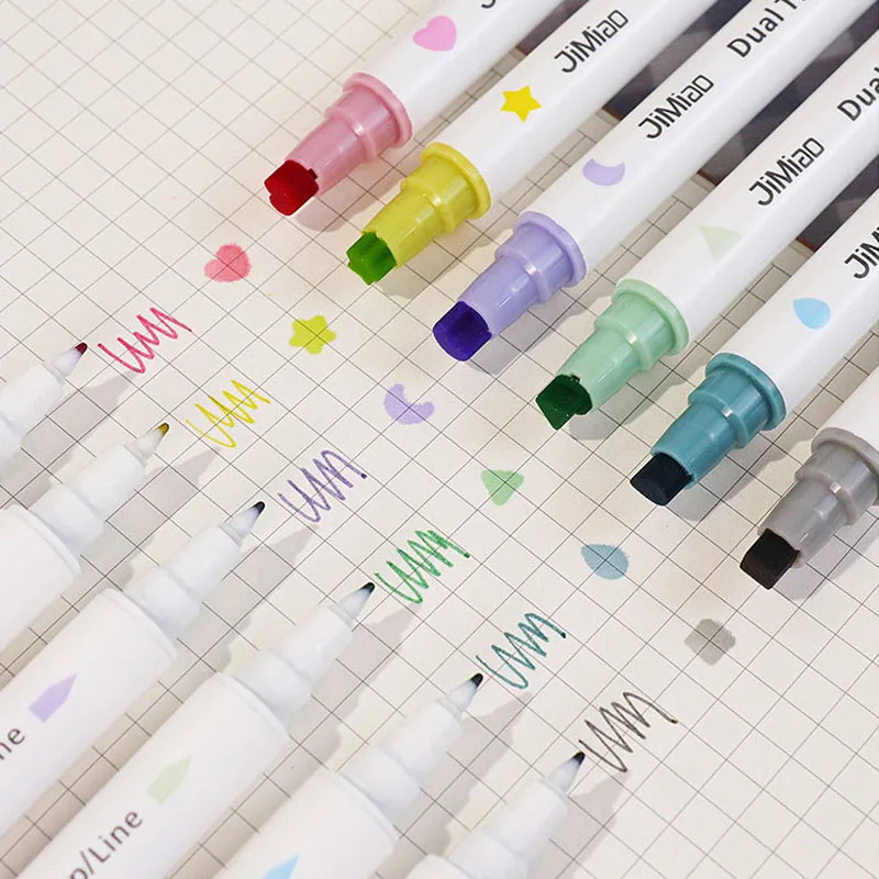 6colors Cute Stamp Marker Pens Creative Double Headed Pattern Marker Pen  Manual Account Stationery For Children School Supplies - Art Markers -  AliExpress