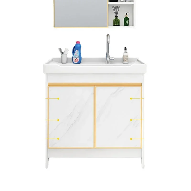 ~Balcony integrated basin, laundry basin with washboard, floor-to-ceiling rock slab, ceramic wash basin