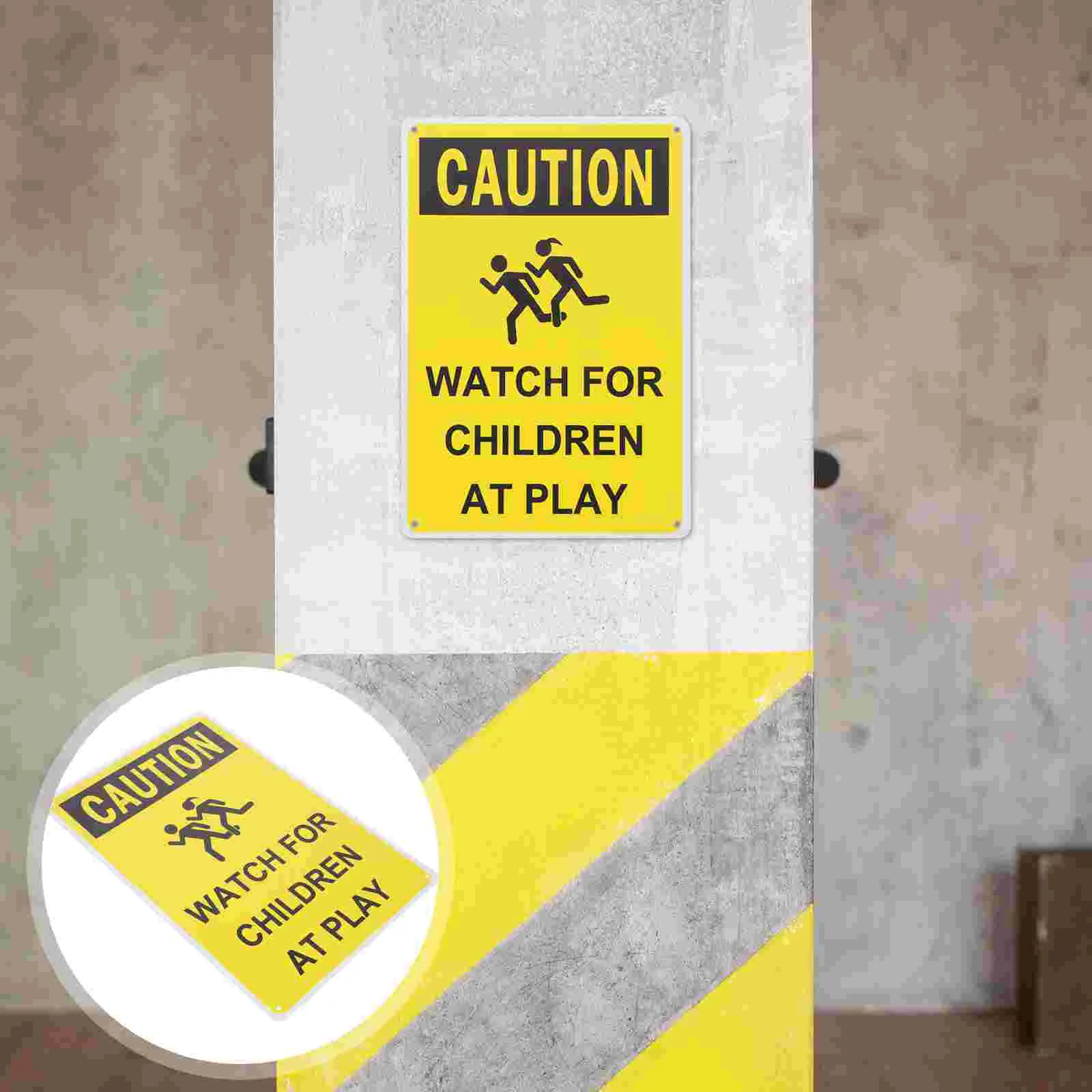 

Street Warning Sign Slow Down Road Signs Kids Play Caution Sign Waterproof Metal Road Sign Traffic Street Sign Decorations