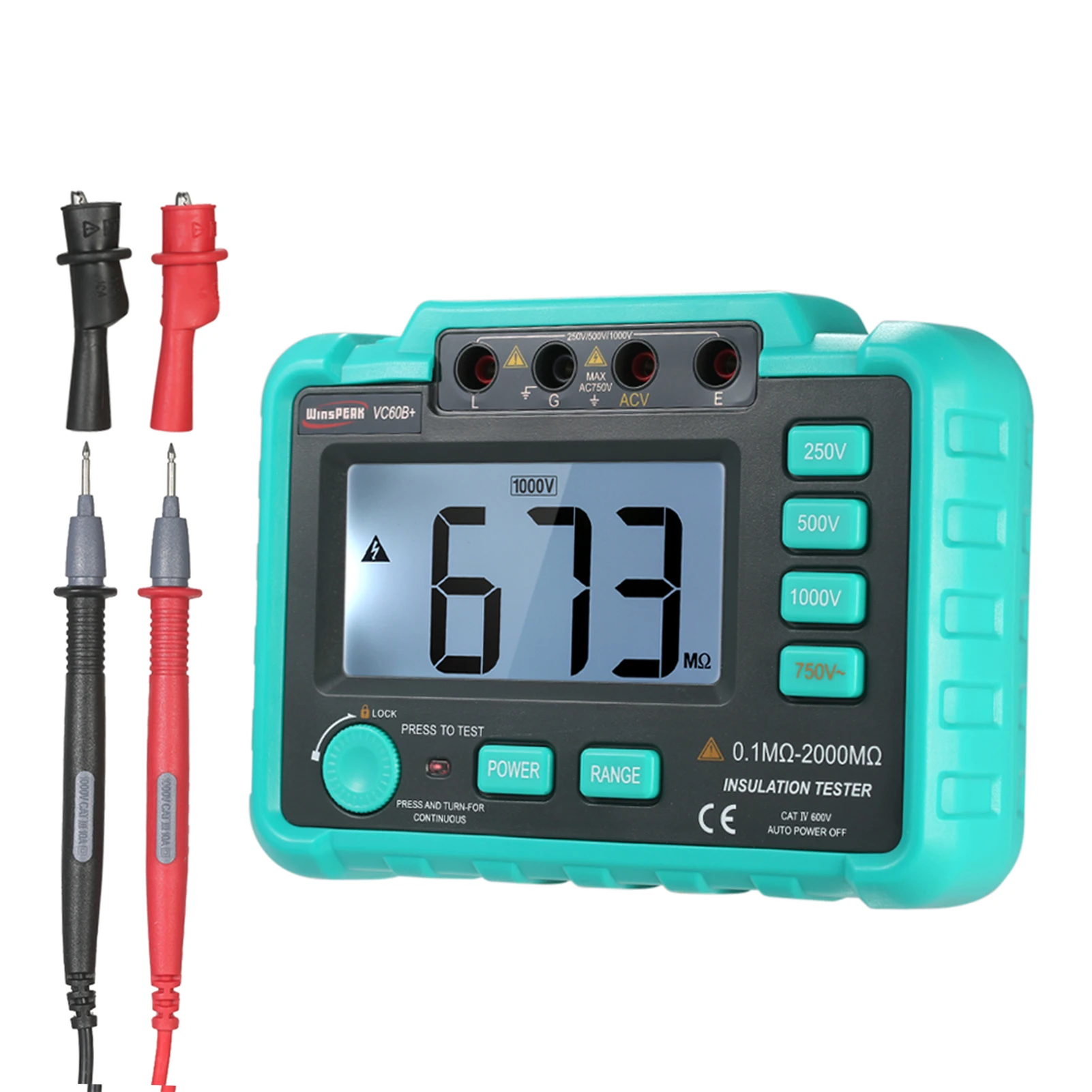 Szigetelési Rezisztencia Tester Vc60B Digital Megohm Meter Szigetelő Teszter Szigetelő Rázó Jobb