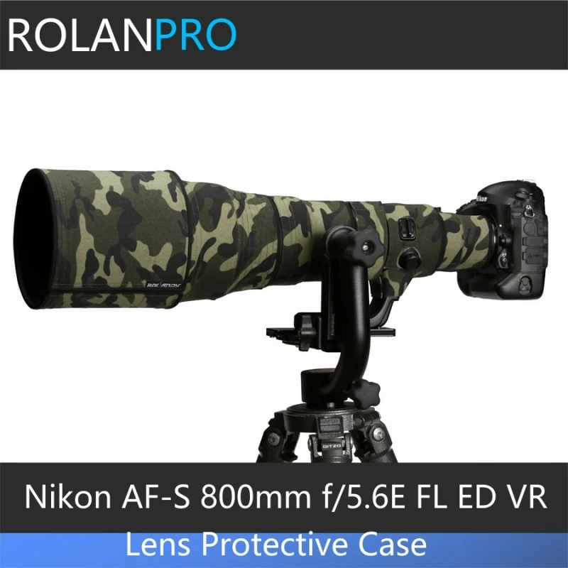 Rolanpro Lens Abbigliamento Camouflage Coat Rain Cover Per Nikkor Nikon Af-S 800Mm F/5.6E Fl Ed Vr Lens Custodia Protettiva Custodia Per Pistole