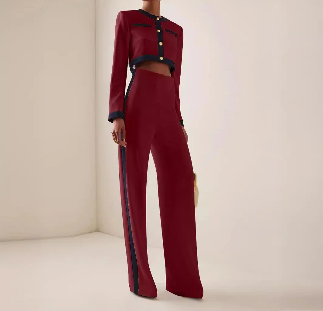 طقم سراويل ومعاطف نسائية نمط جديد بلوزة احترافية ب...