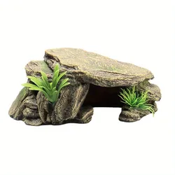 Aquarium Turtle Tank Terrace Shelter: Artificial Decor for Reptiles and Amphibians (1PC)