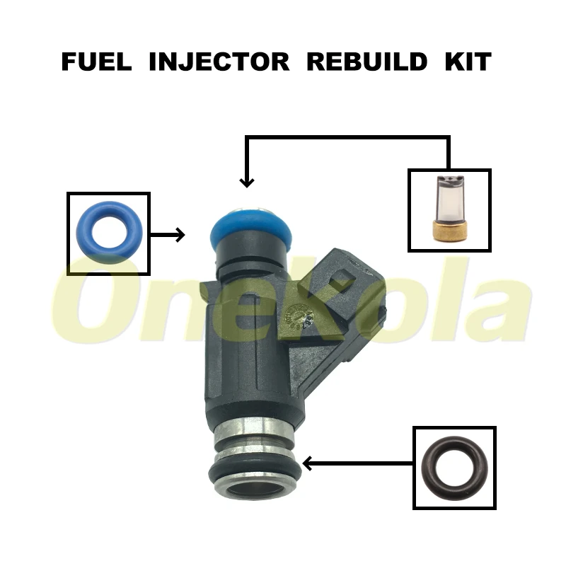 Fuel Injector Seal O-Ring Kit Seals Filters for 02-06 Mercury 40HP-60HP Outboard 2-Stroke 25335288