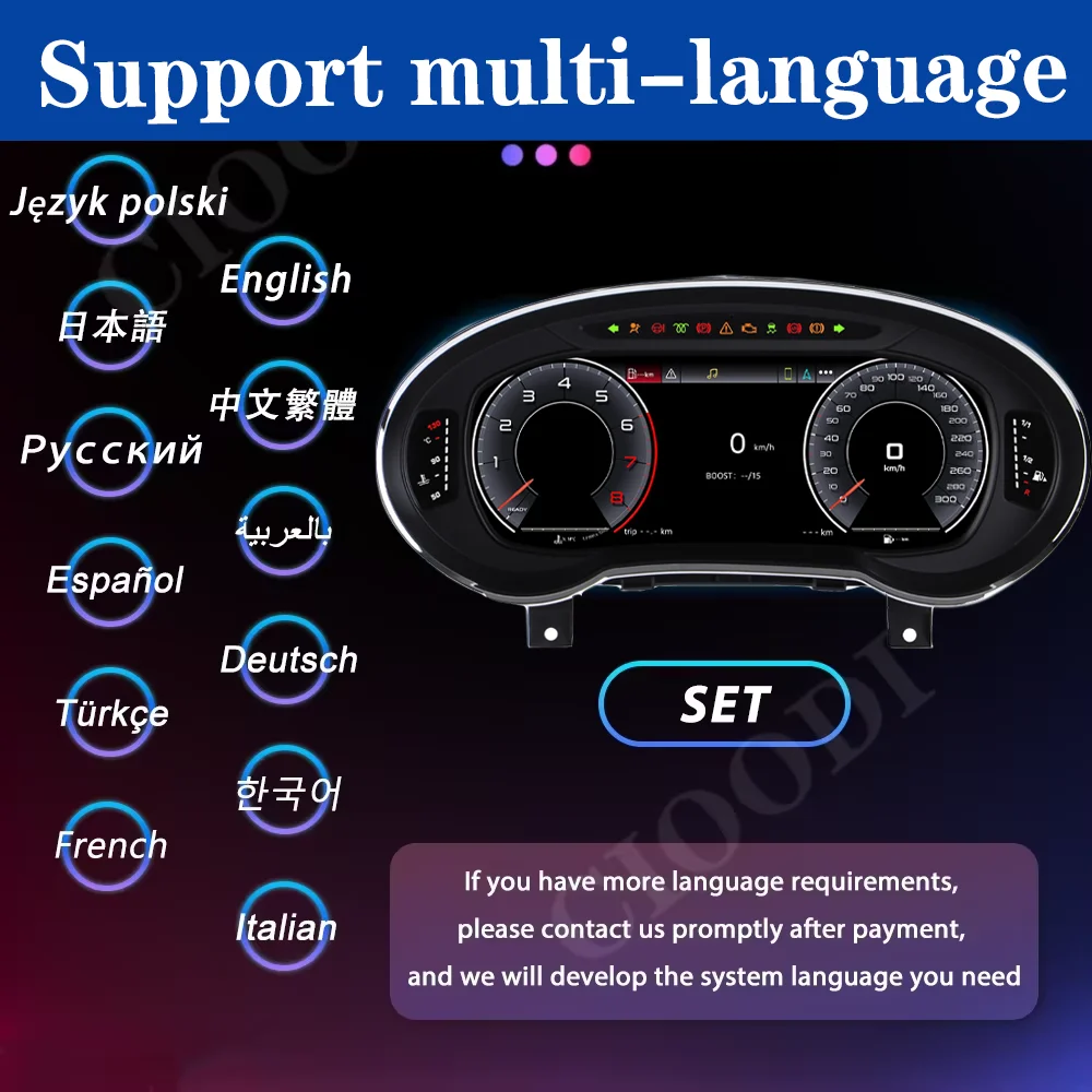 Panel de instrumentos digital LCD de 10,25" para Audi A3 2014-2020. Pantalla de odómetro, velocímetro, cuadro de instrumentos virtual y compatibilidad con CarPlay. 5