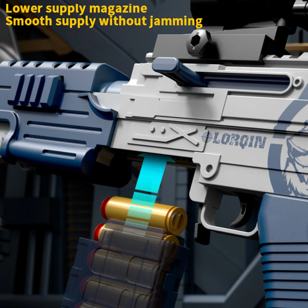 M249 Heavy Machine Guns Shell Ejection Soft Bullet Toy Gun Blaster Rifle Launcher Manual Airsoft Gun For Kid Adult Outdoor Game