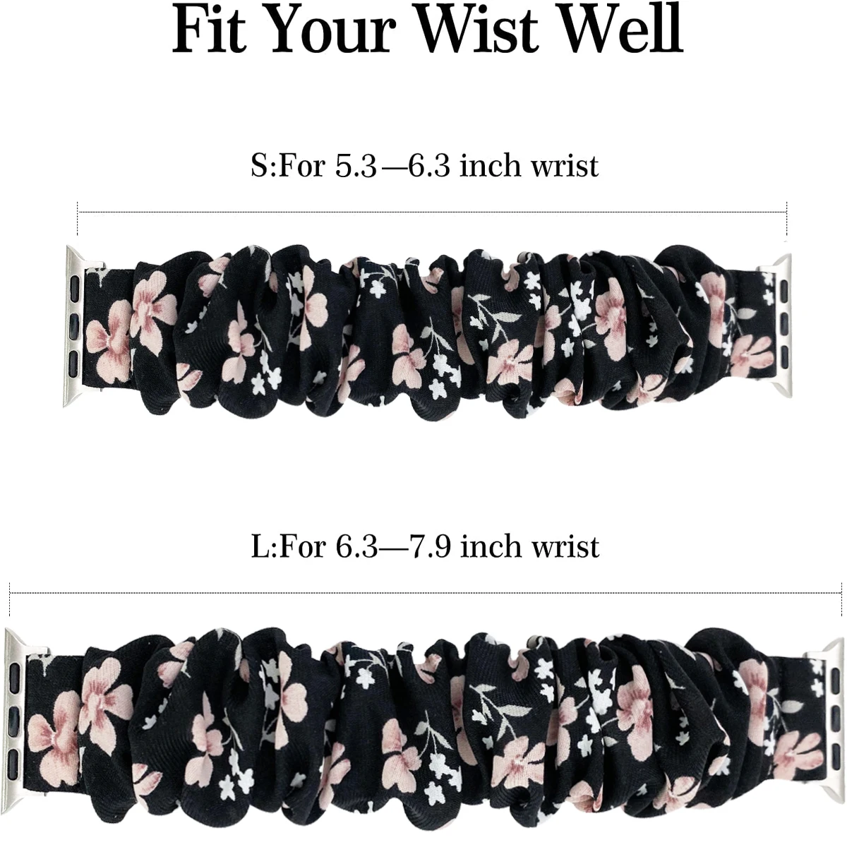 Elastic Fabric Scrunchie Band - Soft Women’s Strap Replacement