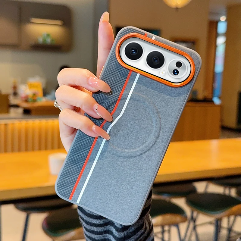 Luxury Color Block PU Leather Magnetic Phone Case, Ultra-Thin and Shockproof