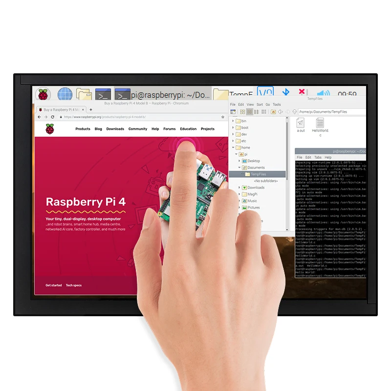 Tela Tátil Lcd para Monitor de Computador Raspberry pi 1280x800 Tela Ips para Switch Xbox 360 Compatível com Hdmi pi 10.1 - Imagem 6