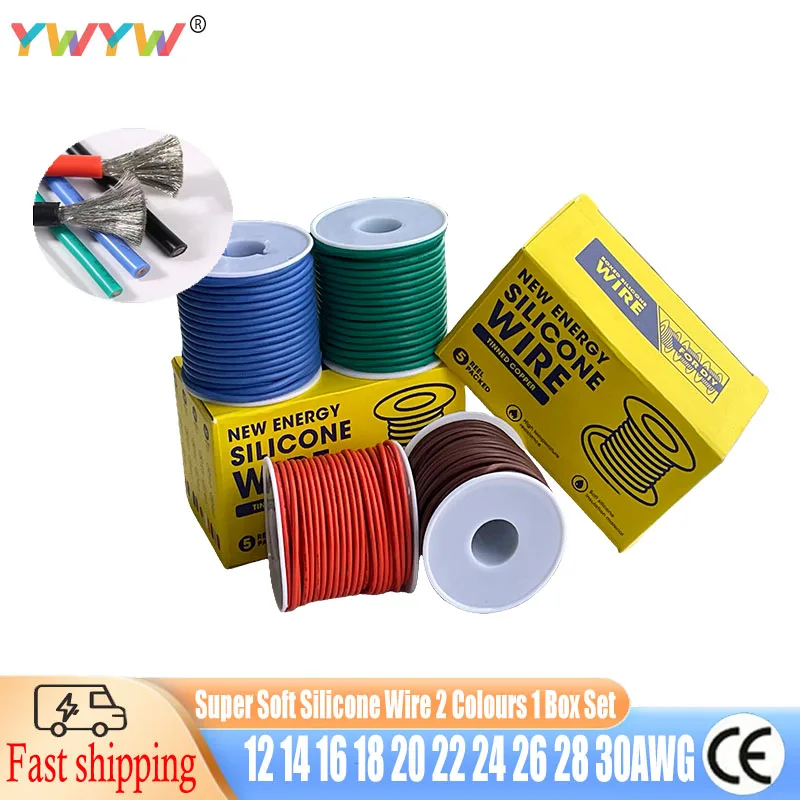 Super Soft Heat Resistant Silicone Wire 30/28/26/24/22/20/18/16/14/12AWG Stranded Cable Electrical Tinned Copper