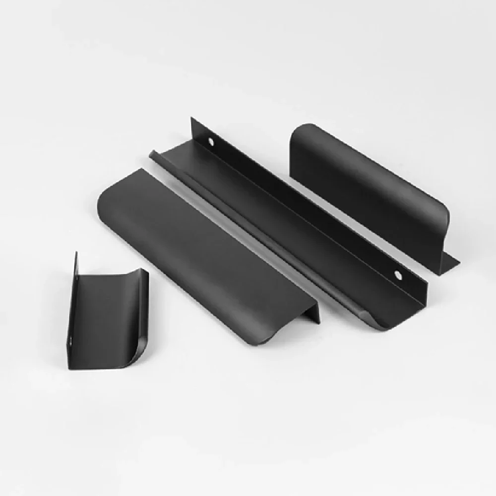 Hidden Furniture Handles Gold Black White Punch Free for Kitchen Cabinet Drawers Arc Wardrobe Pulls furniture handles kitchen door handles