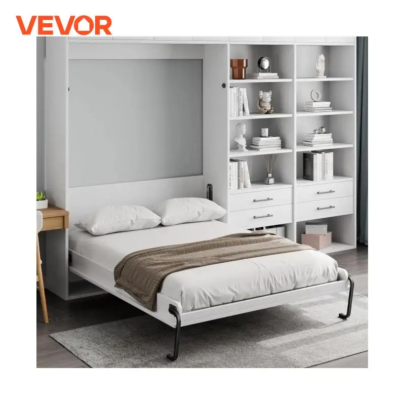 Murphy Bed Kit Full Size Vertical Deluxe DIY Wall Mechanical Hardware Pneumatic Lever Heavy Duty Frame For Guestroom